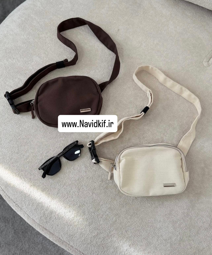 کیف دخترانه کمری طرح ساده جنس کنفی