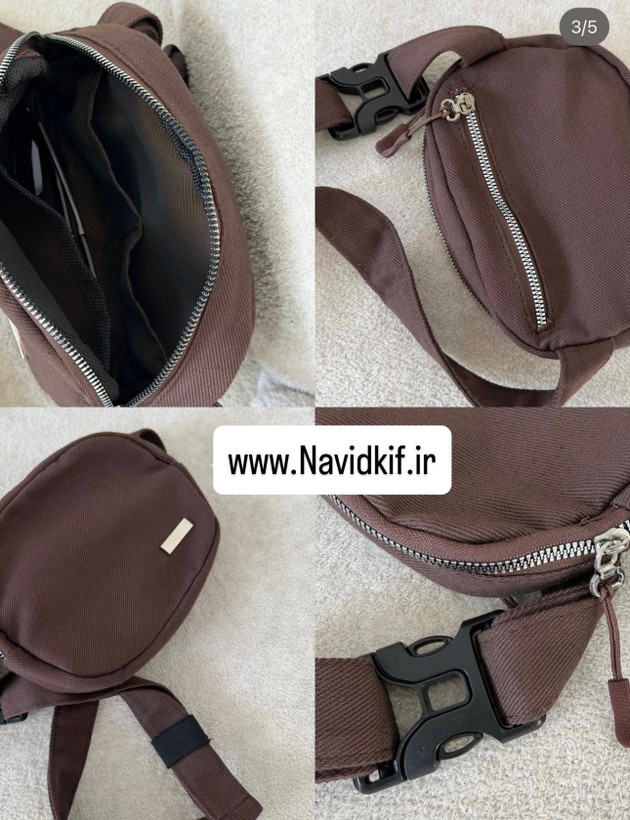 کیف دخترانه کمری طرح ساده جنس کنفی