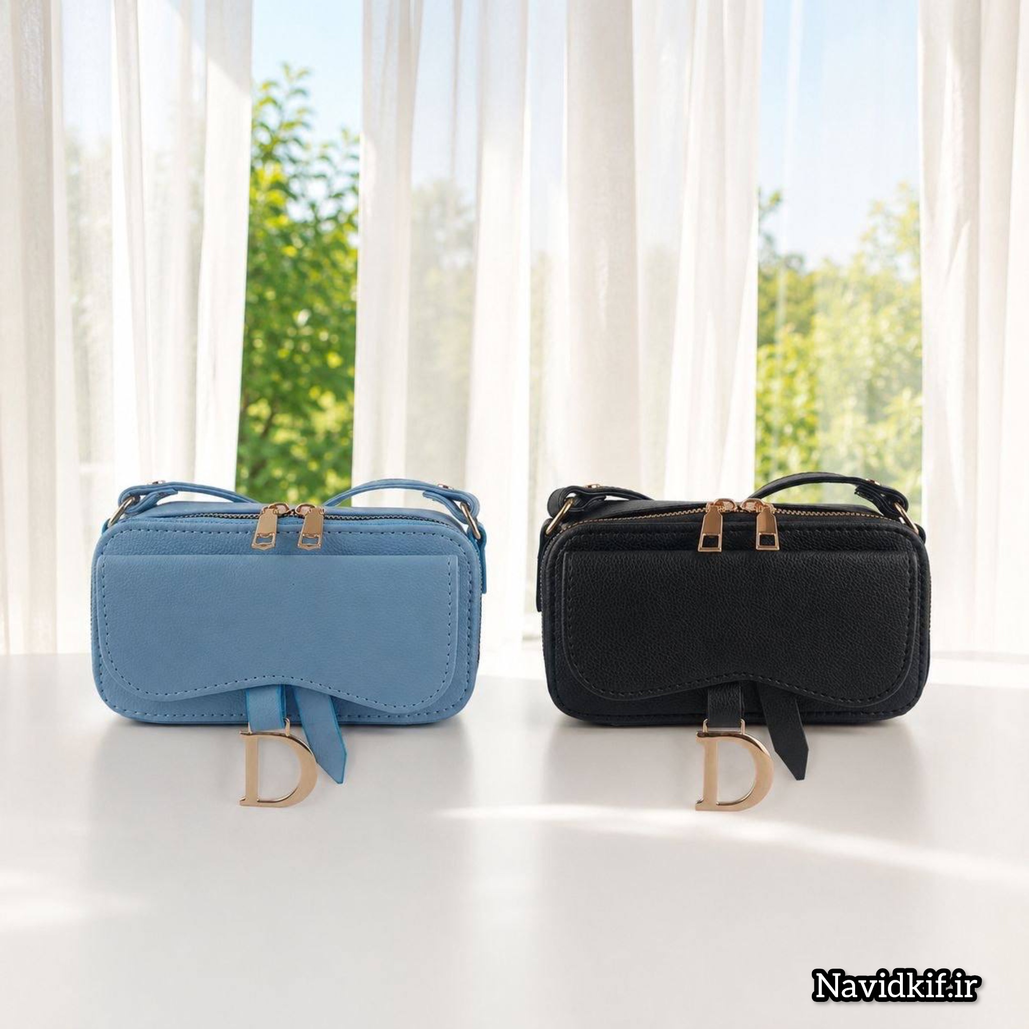کیف دخترانه دوشی مدل پاسپورتی جنس چرم مصنوعی طرح دیور (Dior)
