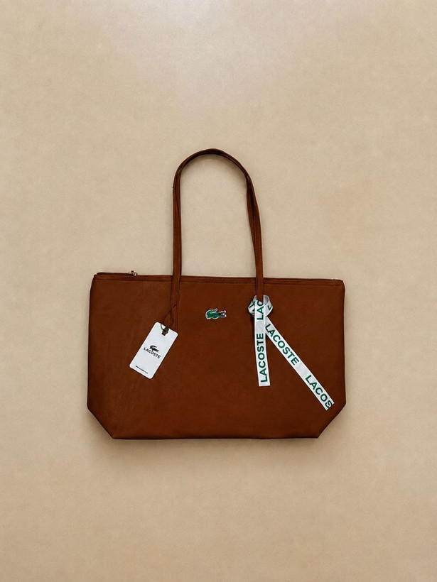 کیف زنانه دسته دار برند Lacoste جنس چرم مصنوعی