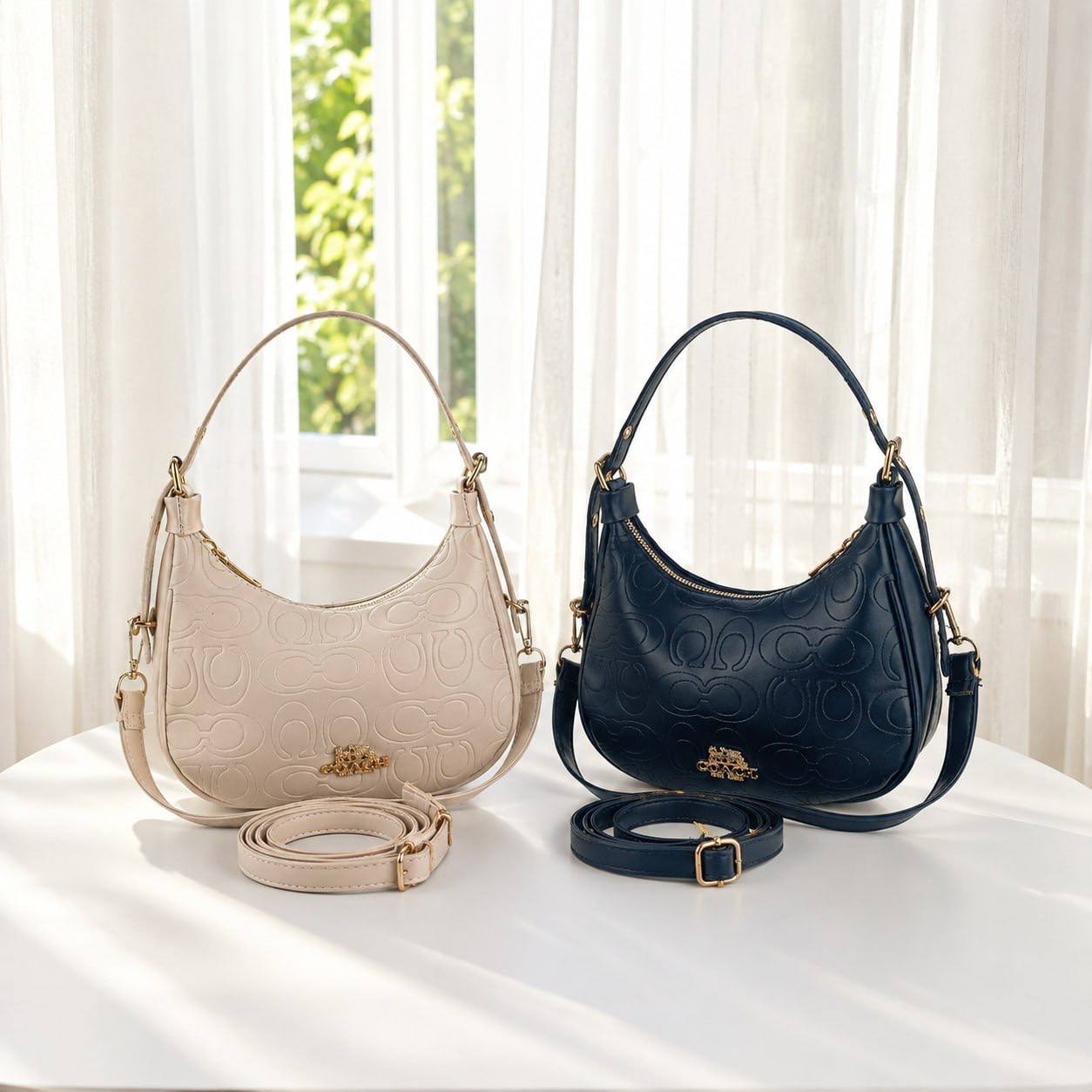 کیف زنانه تک دسته طرح Coach برجسته جنس چرم مصنوعی