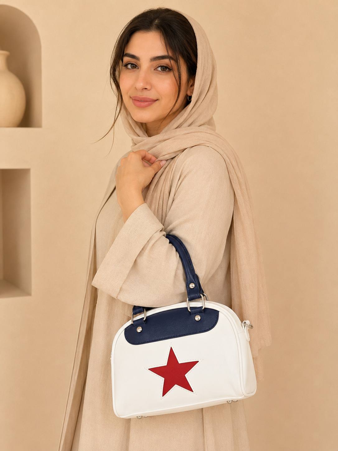 کیف دخترانه Allstar تک ستاره دسته دار جنس چرم مصنوعی خارجی