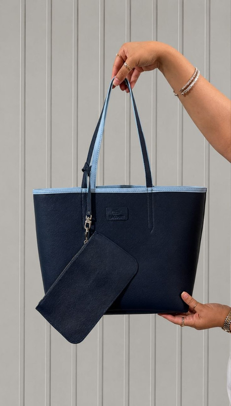 کیف زنانه Lacoste دسته دار جنس چرم مصنوعی خارجی با آویز کیف