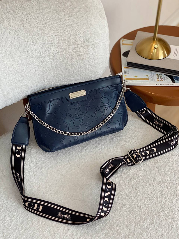 کیف دخترانه Coach پلاکدار جنس چرم مصنوعی خارجی