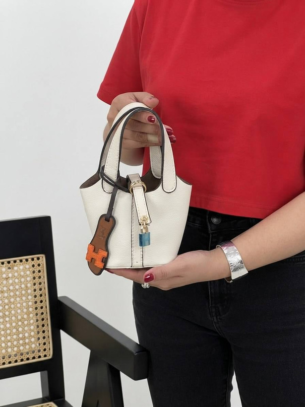 کیف دخترانه مدل دستی دوشی جنس چرم مصنوعی خارجی طرح هرمس Hermes