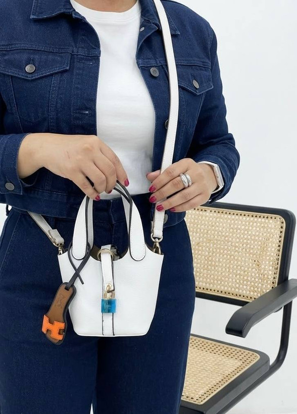 کیف دخترانه مدل دستی دوشی جنس چرم مصنوعی خارجی طرح هرمس Hermes