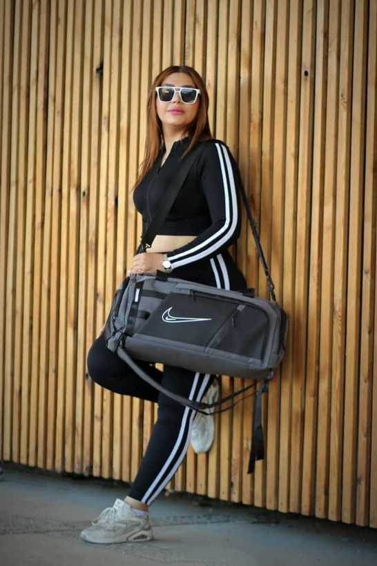 ساک ورزشی ۳ کاره دستی/دوشی/کوله مدل تفکیک جا کفشدار طرح نایک (Nike) جنس برزنتی ضدآب