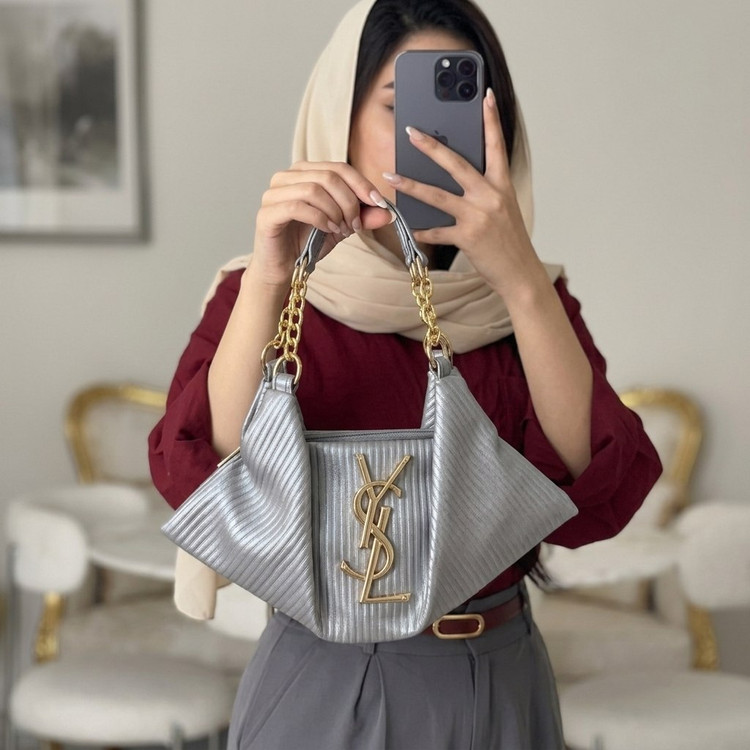 کیف دخترانه مدل قایقی شُل برند وای اس ال YSL جنس چرم مصنوعی خارجی