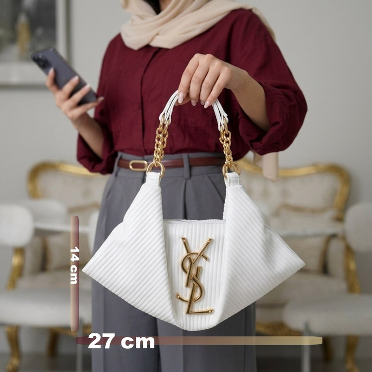 کیف دخترانه مدل قایقی شُل برند وای اس ال YSL جنس چرم مصنوعی خارجی