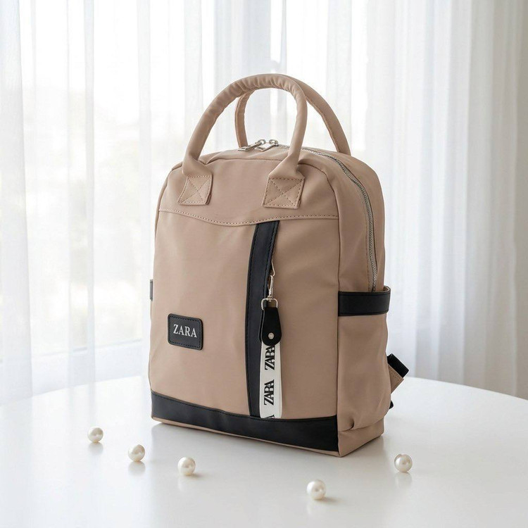 کوله پشتی دخترانه مدل جلو جیب طرح زارا (Zara) جنس برزنت ضدآب