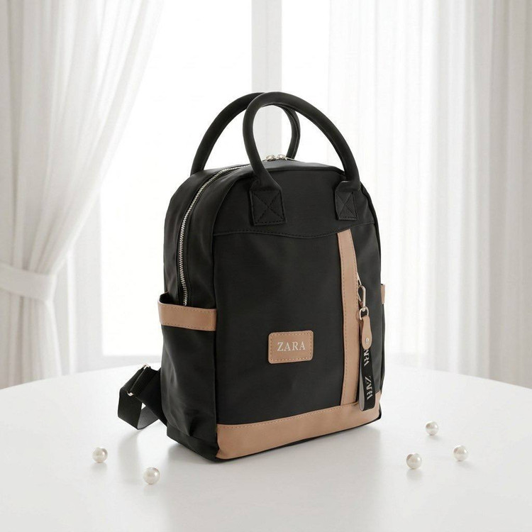 کوله پشتی دخترانه مدل جلو جیب طرح زارا (Zara) جنس برزنت ضدآب