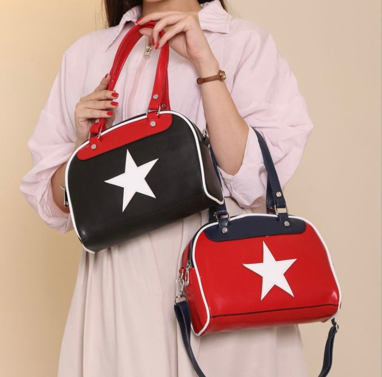 کیف دخترانه دستی/دوشی مدل جلو ستاره طرح آلاستار (Allstar) جنس چرم مصنوعی خارجی