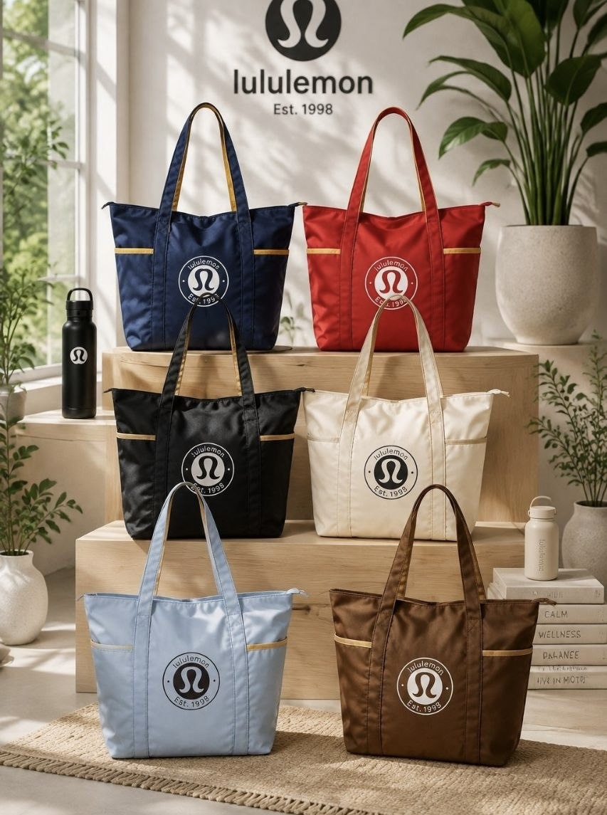 کیف زنانه دستی (تت بگ) طرح لولولمن (lululemon) جنس پارچه غواصی