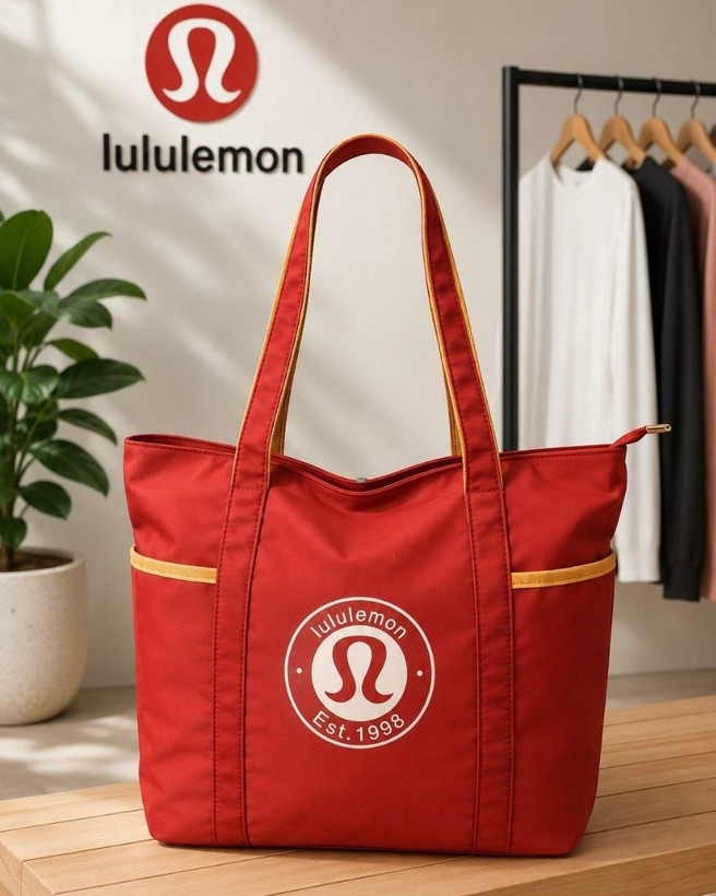 کیف زنانه دستی (تت بگ) طرح لولولمن (lululemon) جنس پارچه غواصی