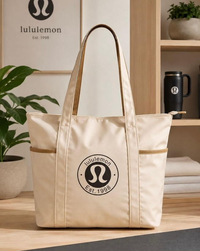 کیف زنانه دستی (تت بگ) طرح لولولمن (lululemon) جنس پارچه غواصی