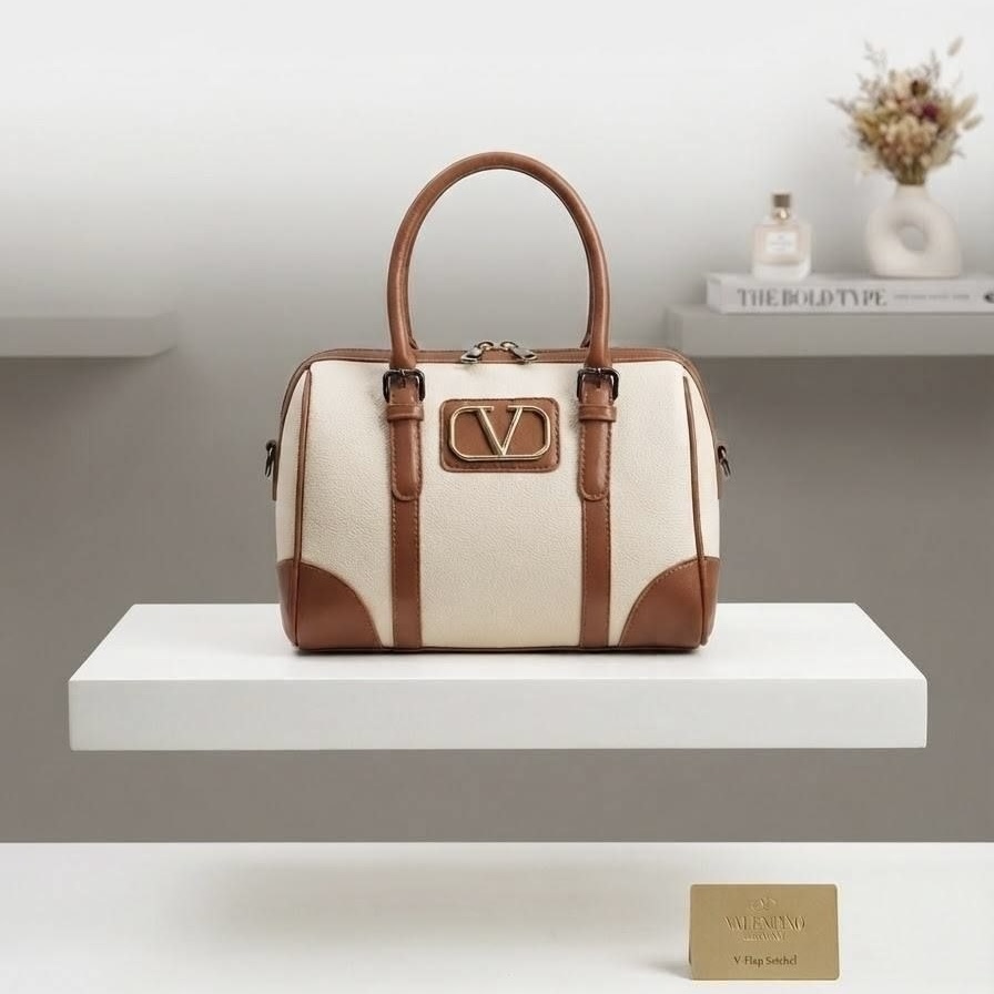 کیف زنانه دستی و دوشی مدل جلو دوبند طرح ولنتینو (Valentino) جنس چرم مصنوعی شرانگ