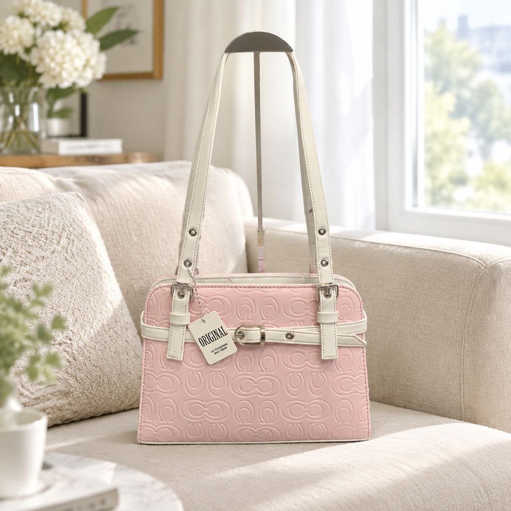 کیف دخترانه دستی مدل جلو کمربند جنس چرم مصنوعی خارجی طرح کوچ Coach
