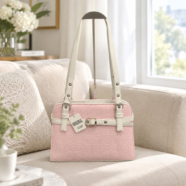 کیف دخترانه دستی مدل جلو کمربند جنس چرم مصنوعی خارجی طرح کوچ Coach