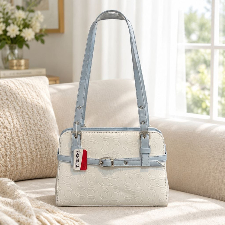 کیف دخترانه دستی مدل جلو کمربند جنس چرم مصنوعی خارجی طرح کوچ Coach