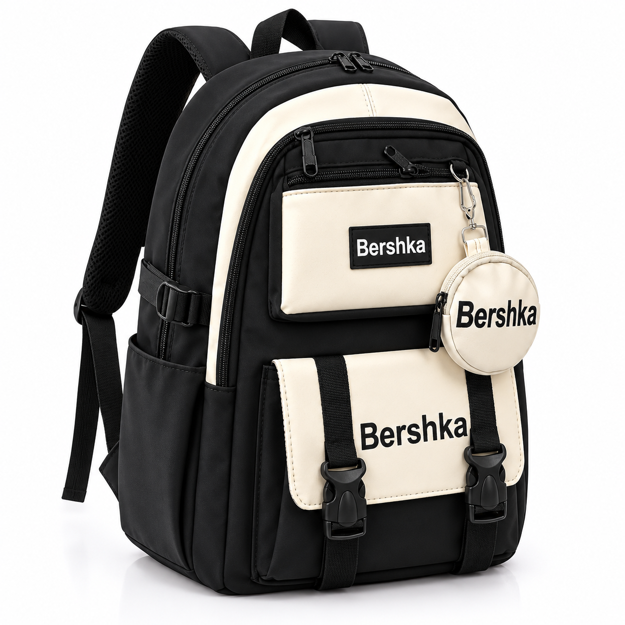 کوله پشتی اسپرت مناسب مدرسه جنس برزنتی نانسی طرح برشکا Bershka