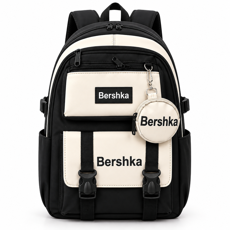 کوله پشتی اسپرت مناسب مدرسه جنس برزنتی نانسی طرح برشکا Bershka