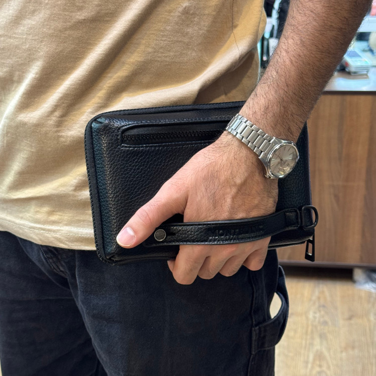 کیف دستی مردانه برند مونت بلان جنس چرم مصنوعی